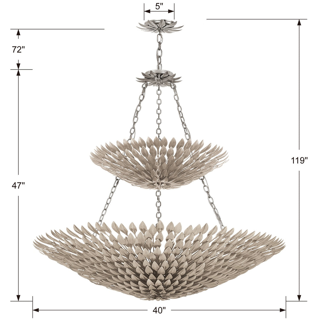 Crystorama Broche 18 Light Antique Gold Leaf Chandelier