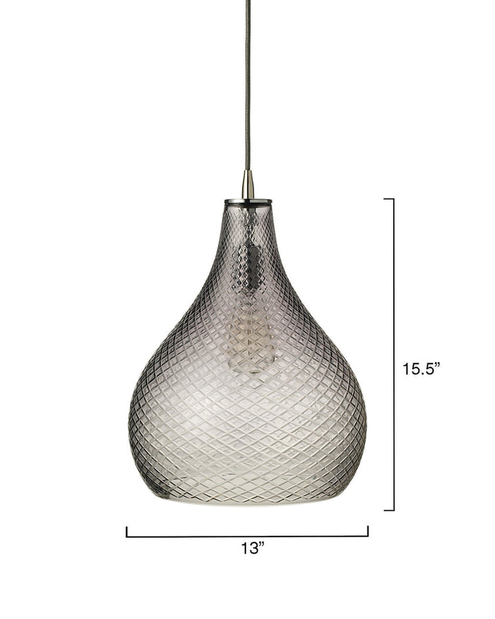 Cut Glass Curved Pendant-Grey-5CGCURV-LGG