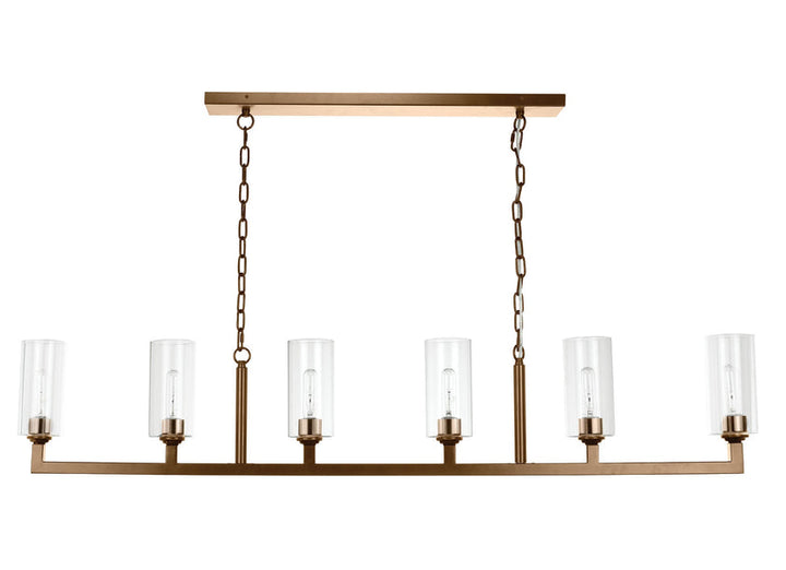 Linear 6 Light Chandelier-Brass-5LINE6-ABC