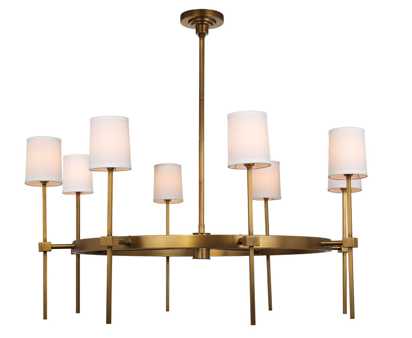 Minerva 8 Light Chandelier-Brass