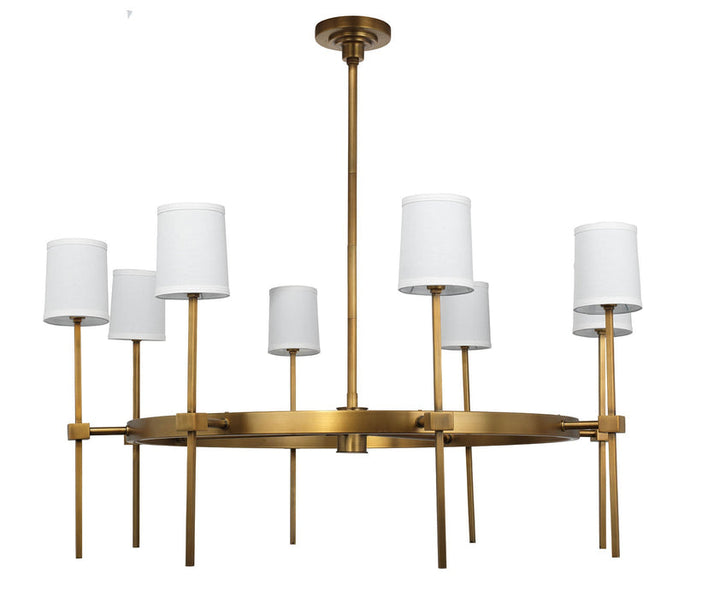 Minerva 8 Light Chandelier-Brass