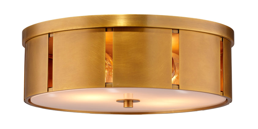 Small Orbit Flush Mount Ceiling Light-Antique Brass