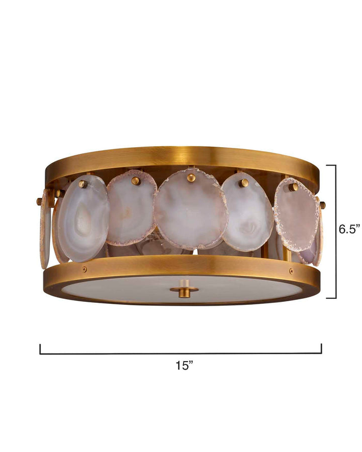 Small Upsala Agate Flush Mount Ceiling Light-Antique Brass