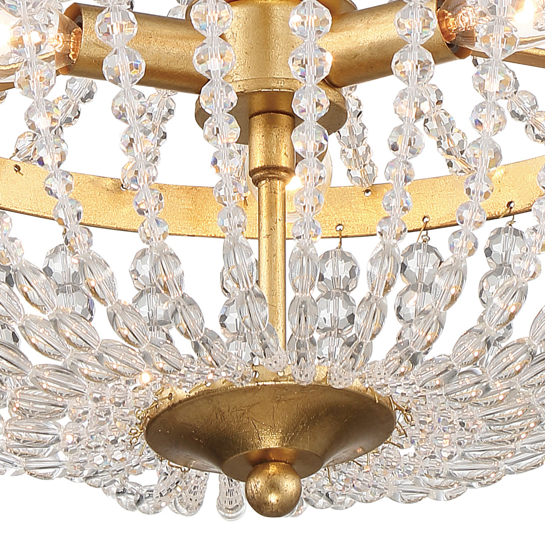 Crystorama Rylee 3 Light Antique Gold Mini Chandelier