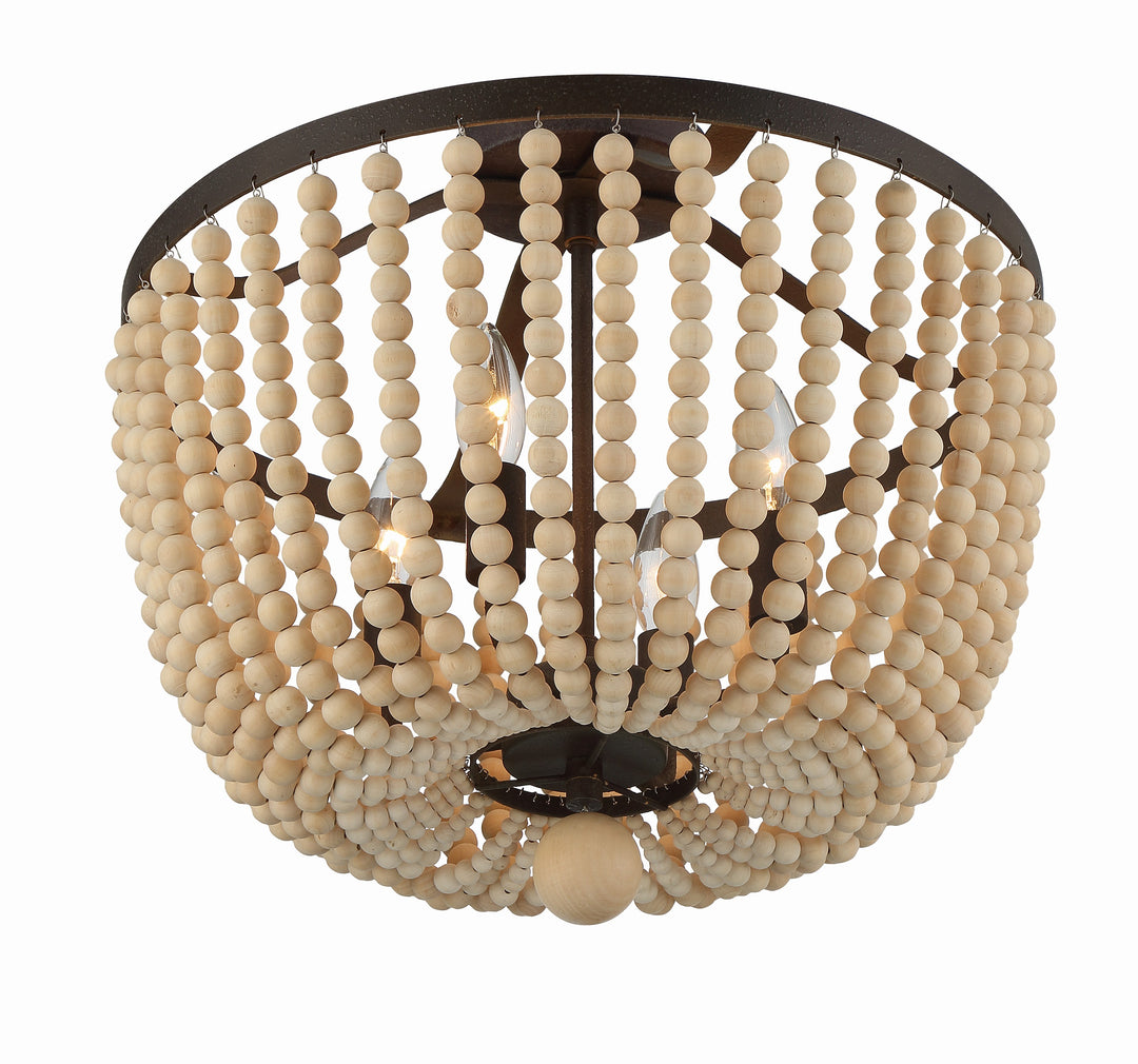 Crystorama Rylee 4 Light Antique Gold Semi Flush Mount