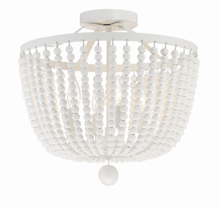 Crystorama Rylee 4 Light Antique Gold Semi Flush Mount