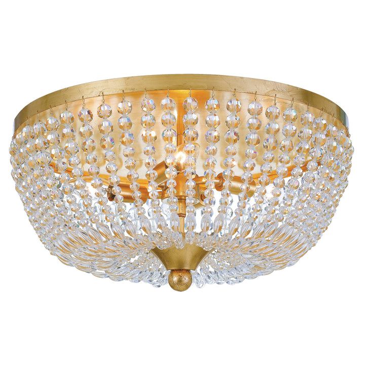 Crystorama Rylee 4 Light Antique Gold Flush Mount