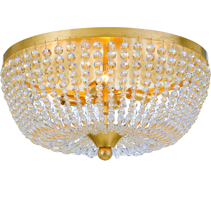 Crystorama Rylee 4 Light Antique Gold Flush Mount