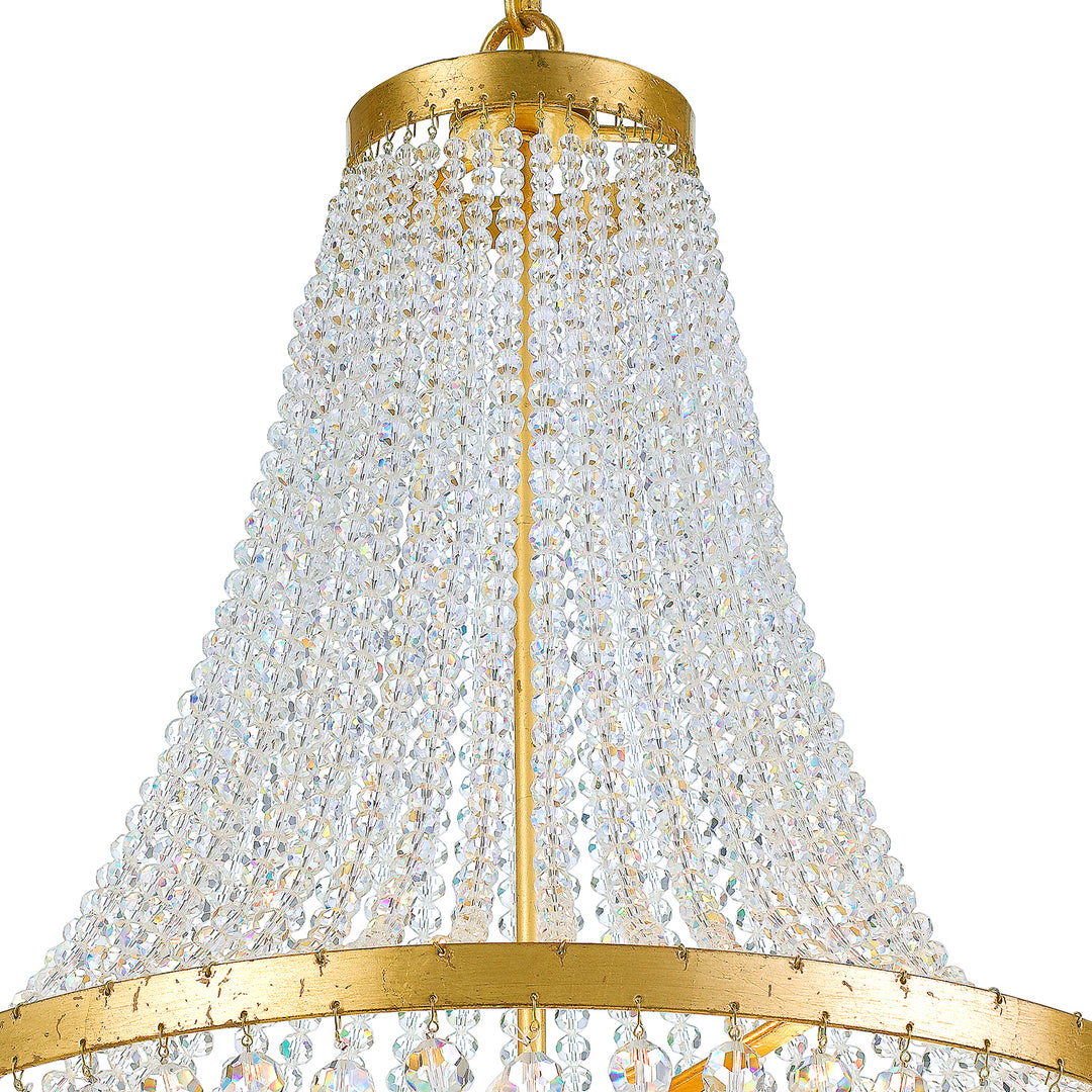 Crystorama Rylee 6 Light Antique Gold Chandelier