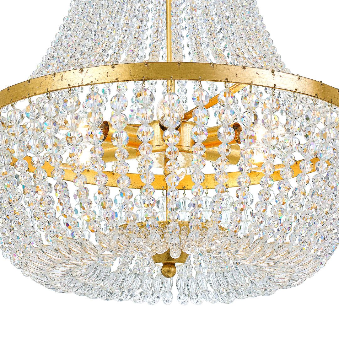 Crystorama Rylee 6 Light Antique Gold Chandelier