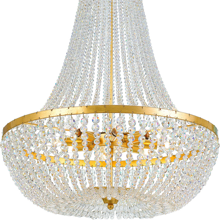 Crystorama Rylee 8 Light Antique Gold Chandelier