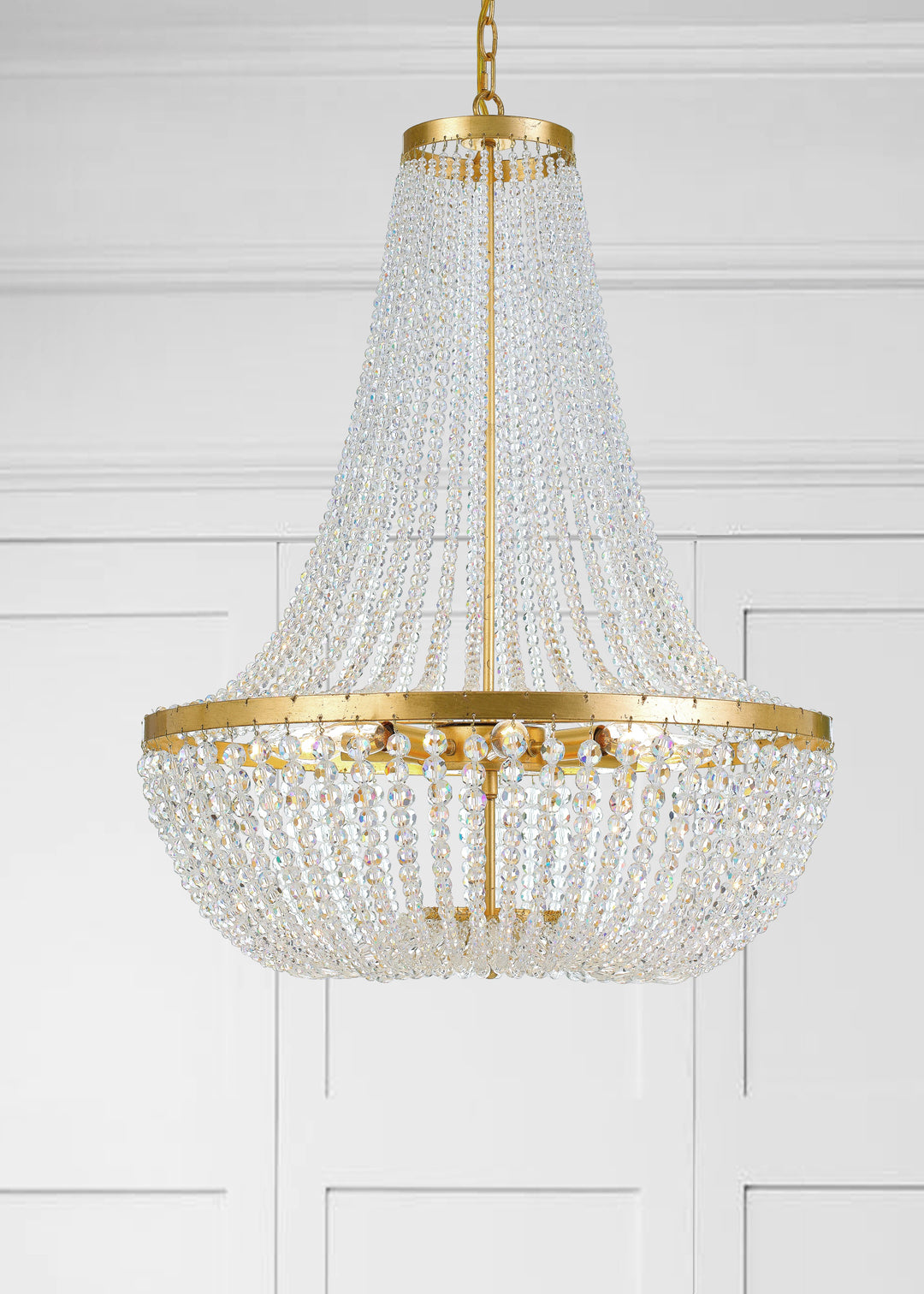 Crystorama Rylee 8 Light Antique Gold Chandelier