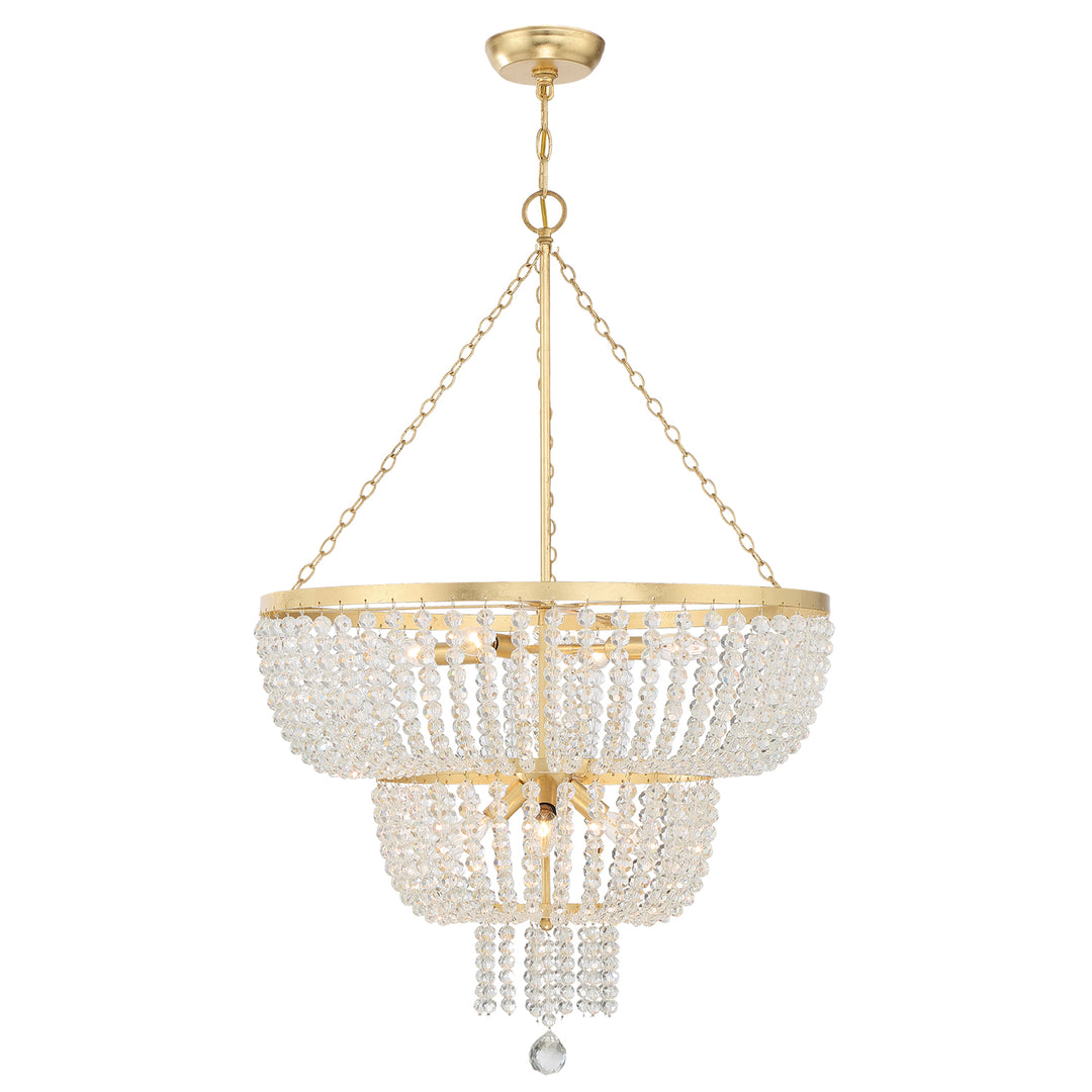 Crystorama Rylee 8 Light Antique Gold Chandelier