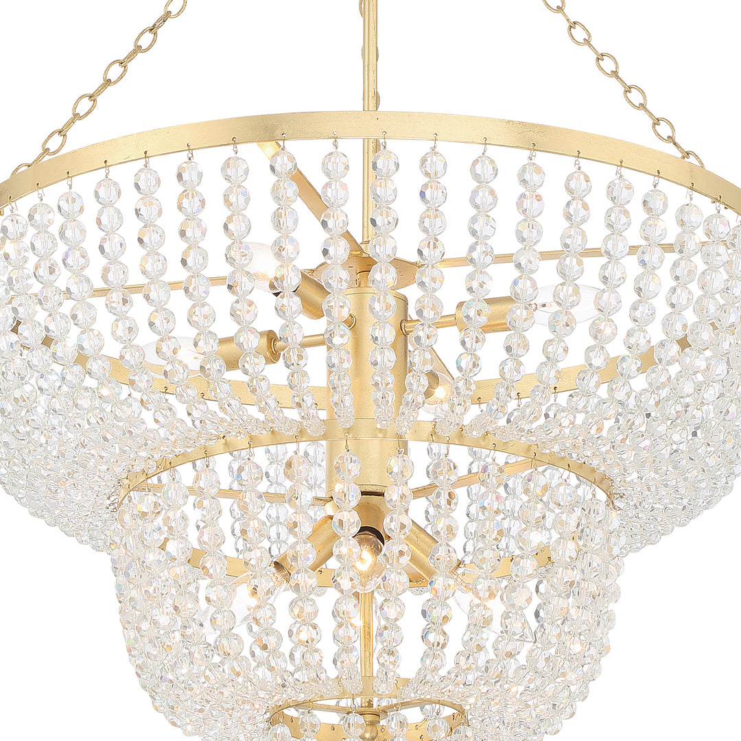 Crystorama Rylee 8 Light Antique Gold Chandelier