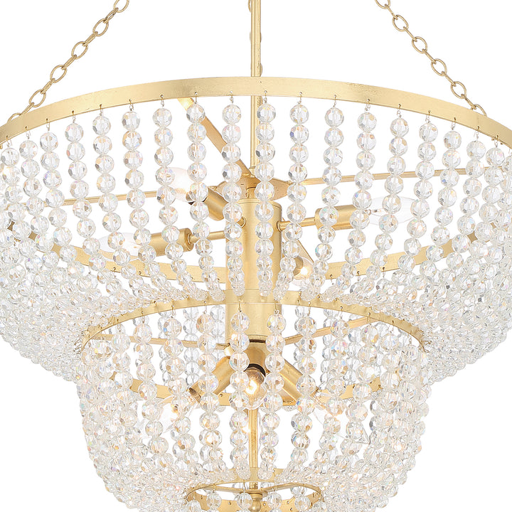 Crystorama Rylee 8 Light Antique Gold Chandelier