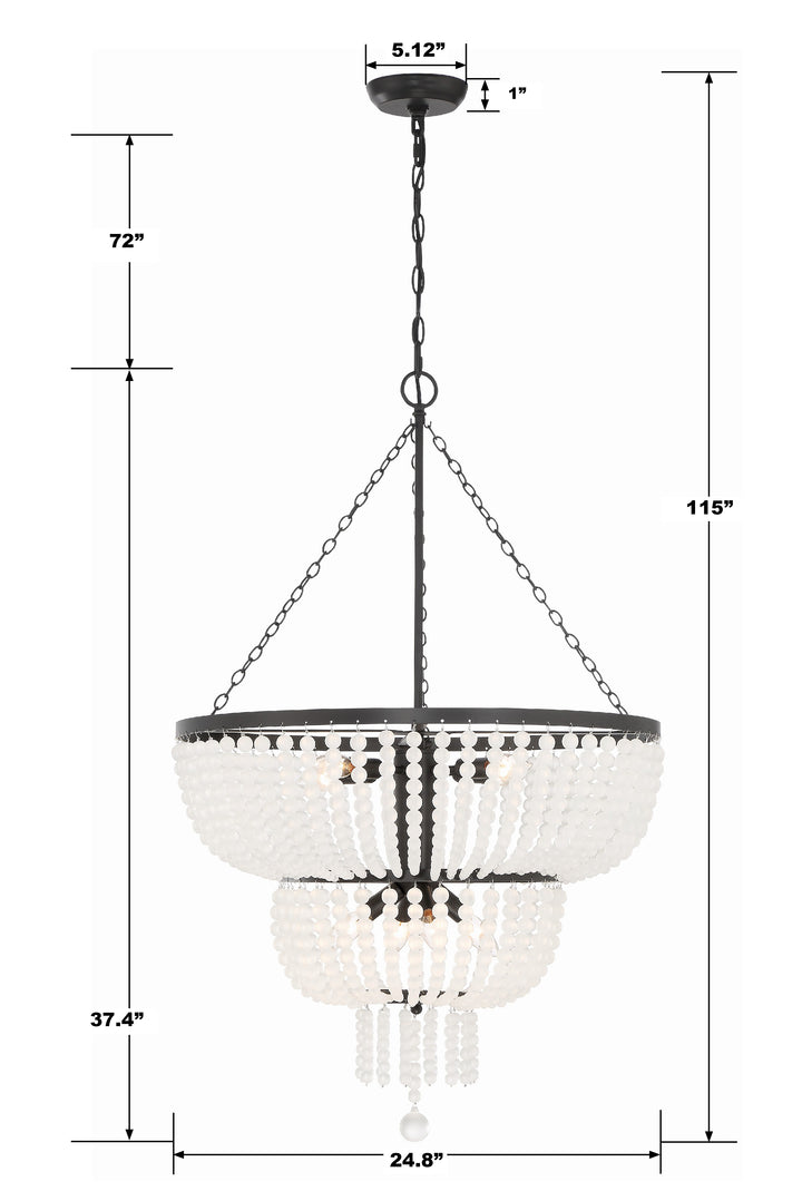 Crystorama Rylee 8 Light Antique Gold Chandelier