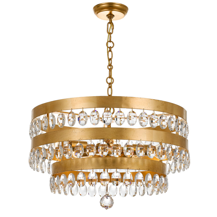 Crystorama Perla 5 Light Antique Gold Chandelier