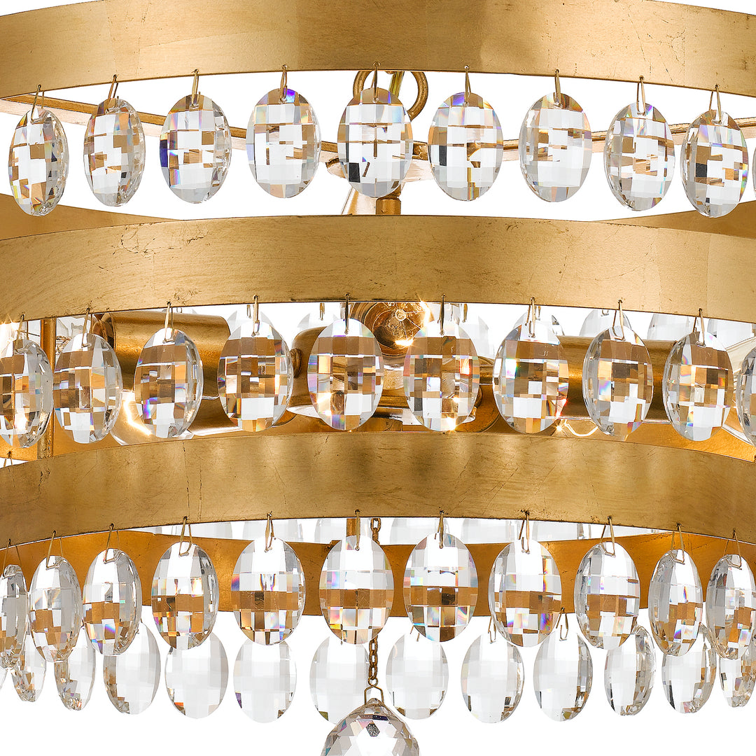 Crystorama Perla 5 Light Antique Gold Chandelier