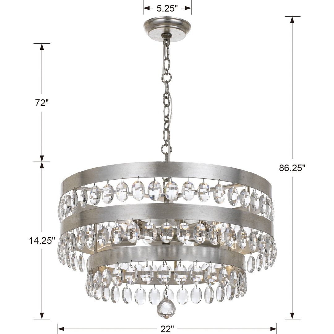 Crystorama Perla 5 Light Antique Gold Chandelier