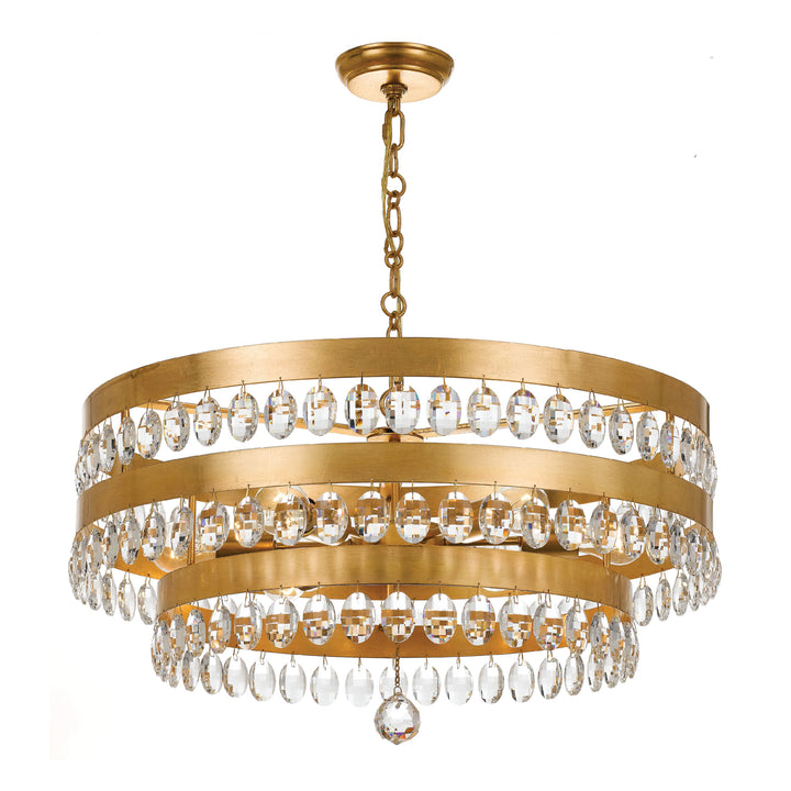 Crystorama Perla 6 Light Antique Gold Chandelier