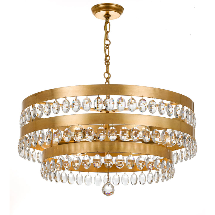 Crystorama Perla 6 Light Antique Gold Chandelier