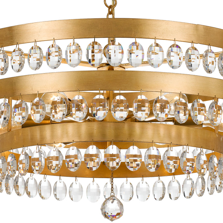 Crystorama Perla 6 Light Antique Gold Chandelier