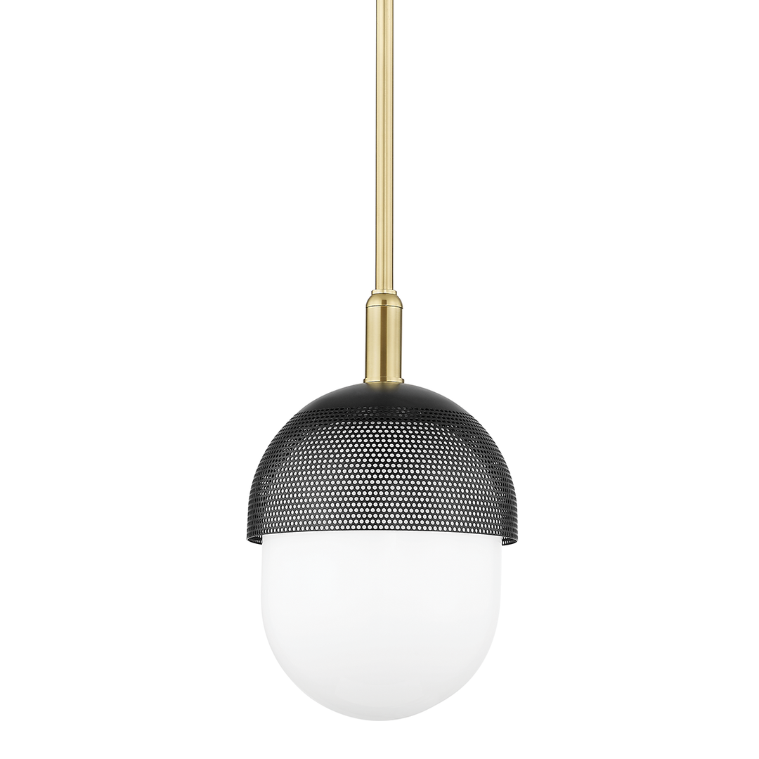 Nyack 1 Light Small Pendant - Aged Brass/Black