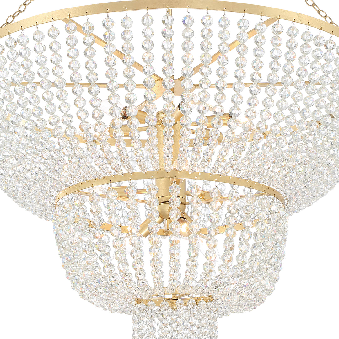 Crystorama Rylee 12 Light Antique Gold Chandelier