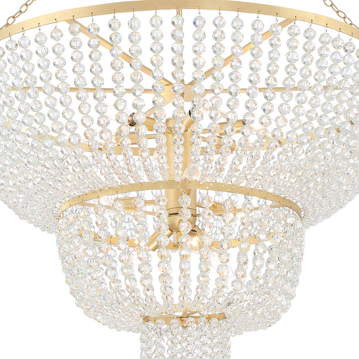 Crystorama Rylee 12 Light Antique Gold Chandelier