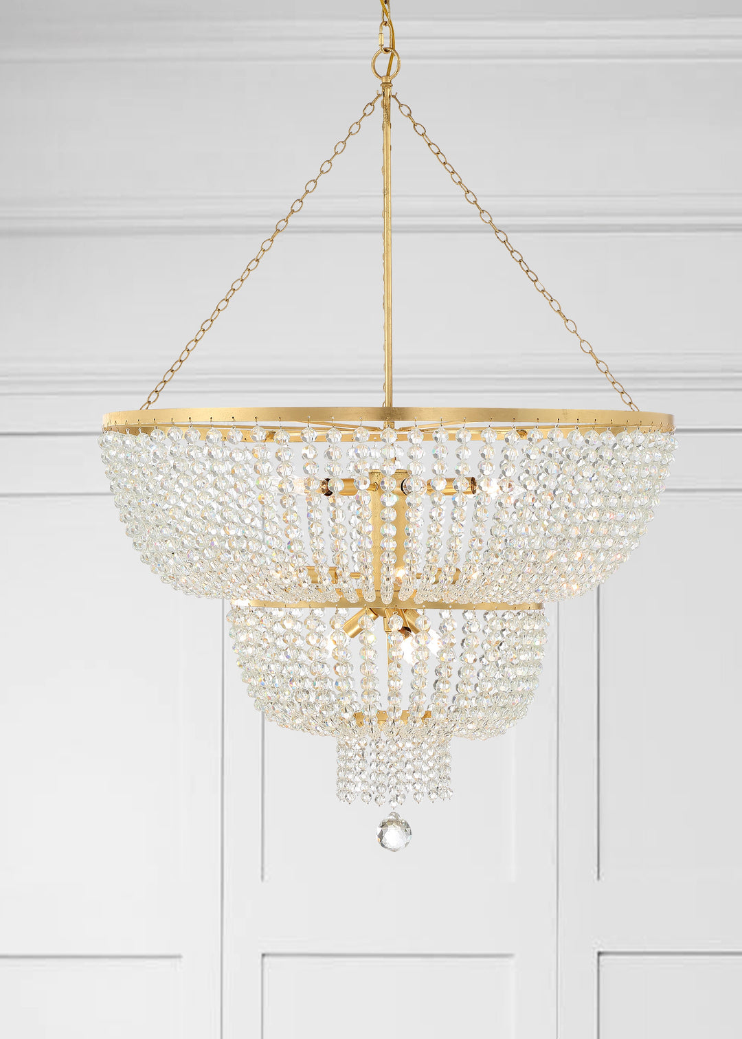 Crystorama Rylee 12 Light Antique Gold Chandelier