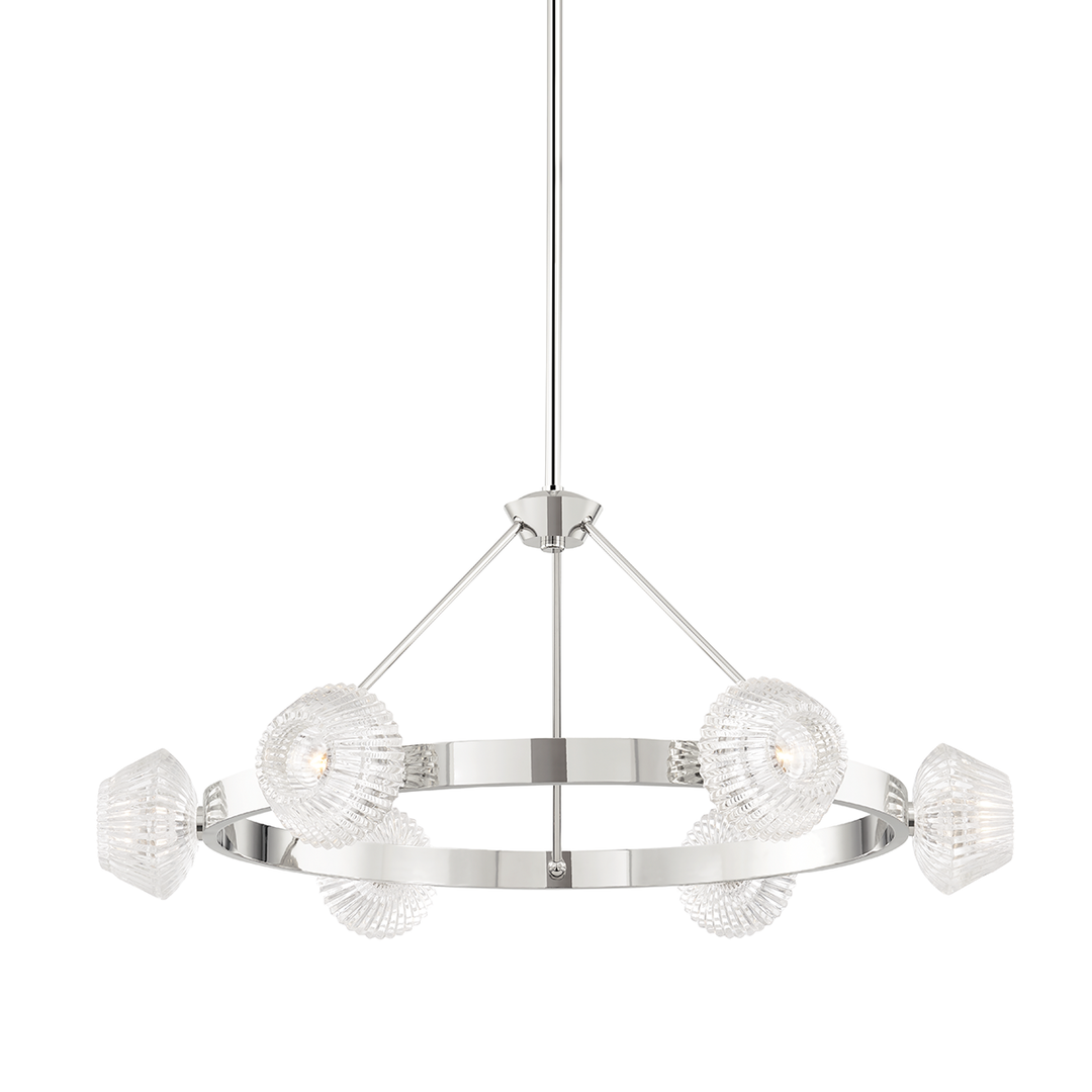 Barclay 6 Light Chandelier - Polished Nickel