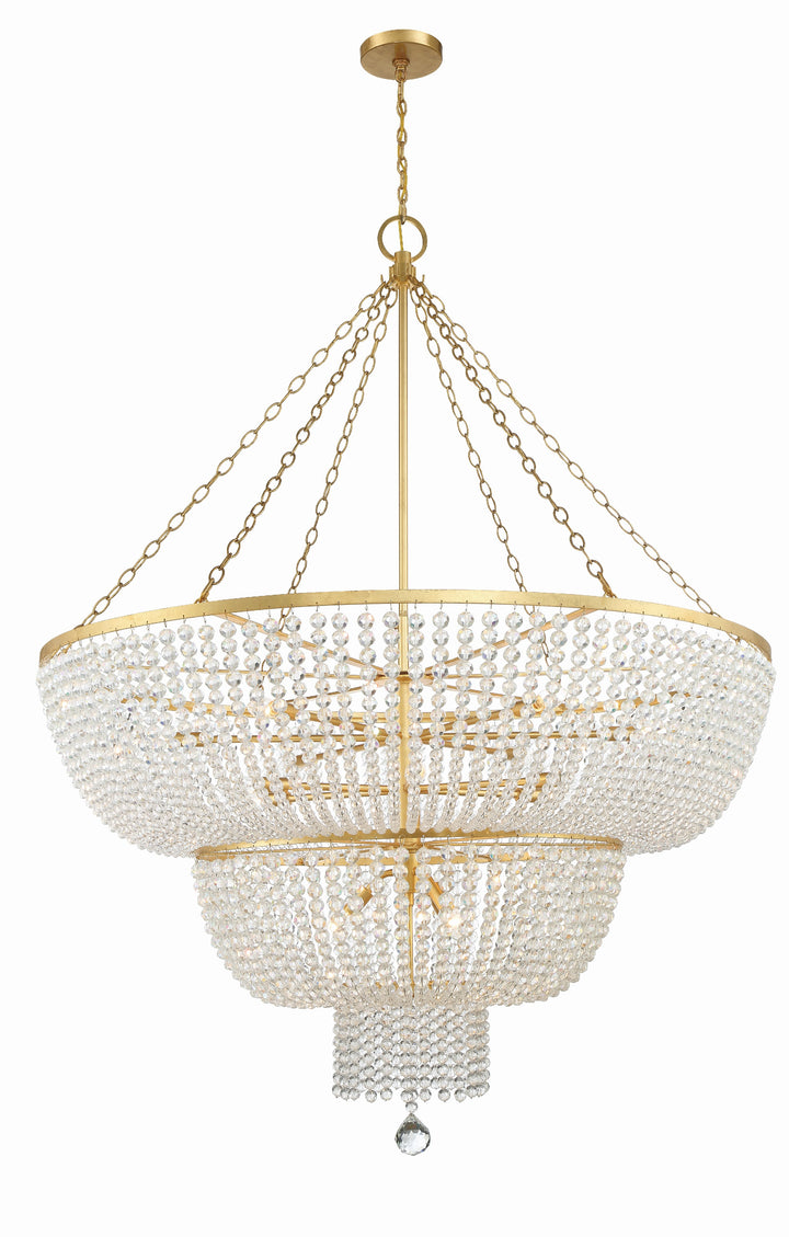 Crystorama Rylee 15 Light Antique Gold Chandelier