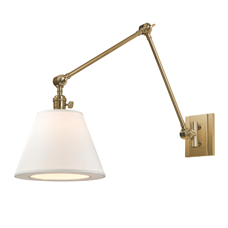 Hillsdale Wall Sconce with Extension, 12.75" - Aged Brass