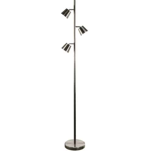 Dainolite 3 Light LED Floor Lamp, Matte Black Finish