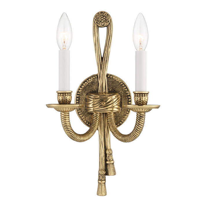 Crystorama Crystorama 2 Light Olde Brass Cast Sconce