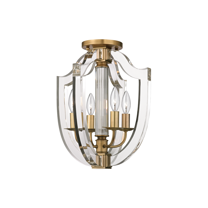 Arietta Semi Flush - Aged Brass