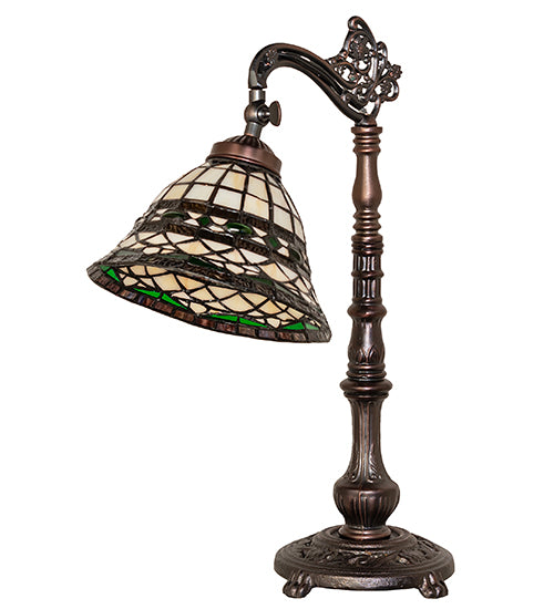 20" High Tiffany Roman Bridge Arm Table Lamp