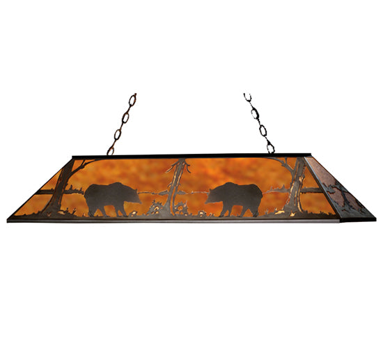 72"L Bear At Lake Oblong Pendant