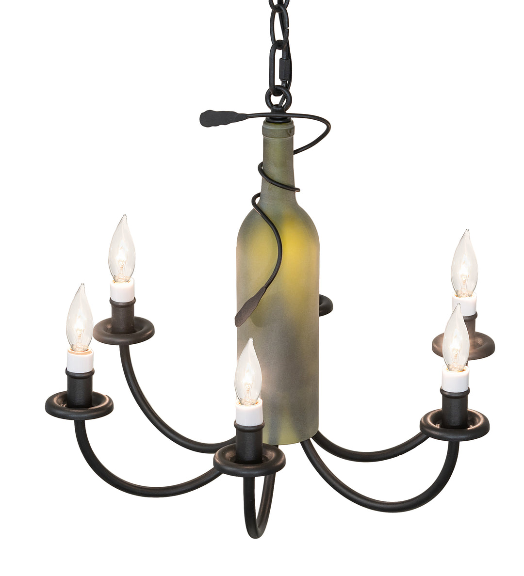 18" Wide Tuscan Vineyard 6 Lt Wine Bottle Chandelier