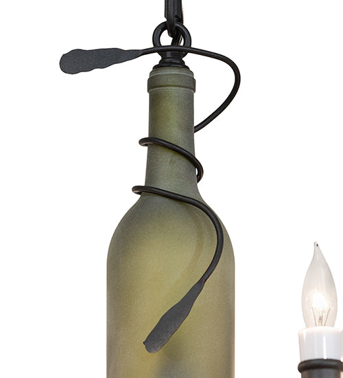 18" Wide Tuscan Vineyard 6 Lt Wine Bottle Chandelier