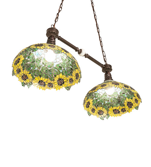 35" Long Wild Sunflower 2 Lt Island Pendant