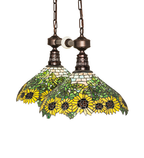 35" Long Wild Sunflower 2 Lt Island Pendant