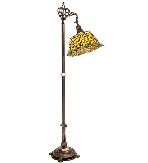 69" High Duffner & Kimberly Shell & Diamond Bridge Arm Floor Lamp