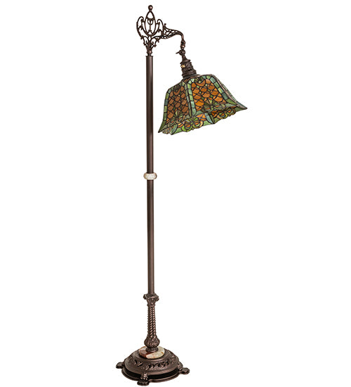 69" High Duffner & Kimberly Shell & Diamond Bridge Arm Floor Lamp