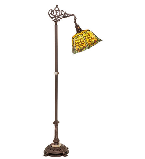 69" High Duffner & Kimberly Shell & Diamond Bridge Arm Floor Lamp