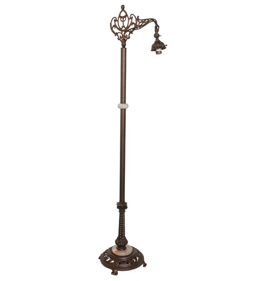 60"H Tiffany Fishscale Bridge Arm Floor Lamp