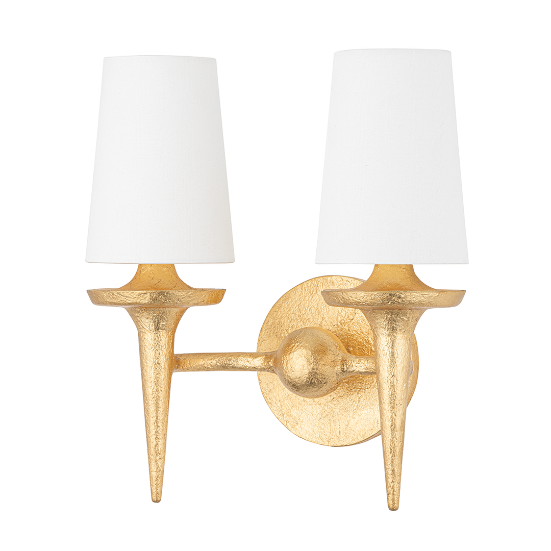 Torch 2 Light Wall Sconce - Gold Leaf