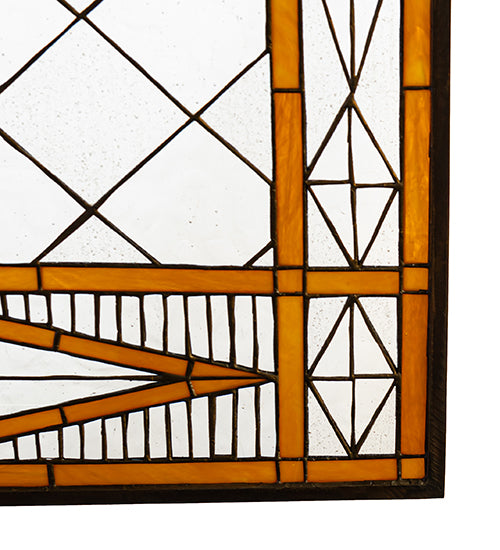 24" Wide X 36" High Grape Diamond Trellis Stained Glass Window