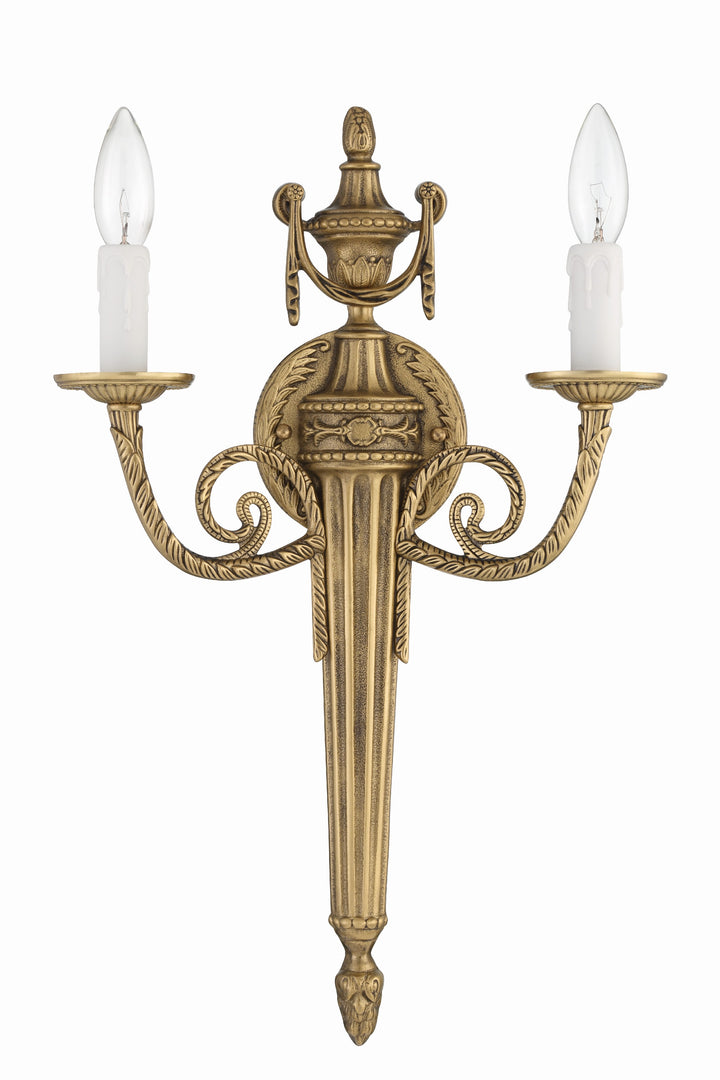 Crystorama Crystorama 2 Light Matte Brass Cast Sconce