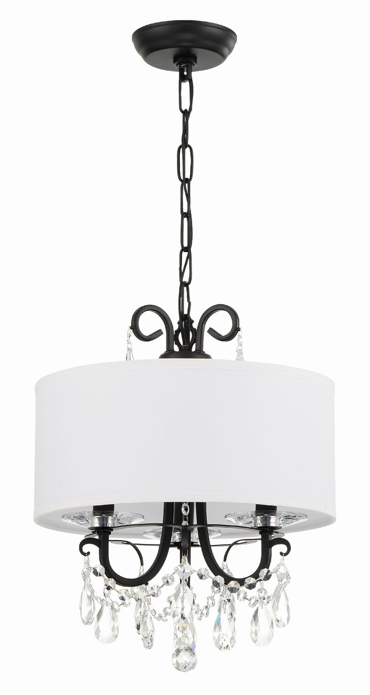 Crystorama Othello 3 Light Matte Black Mini Chandelier